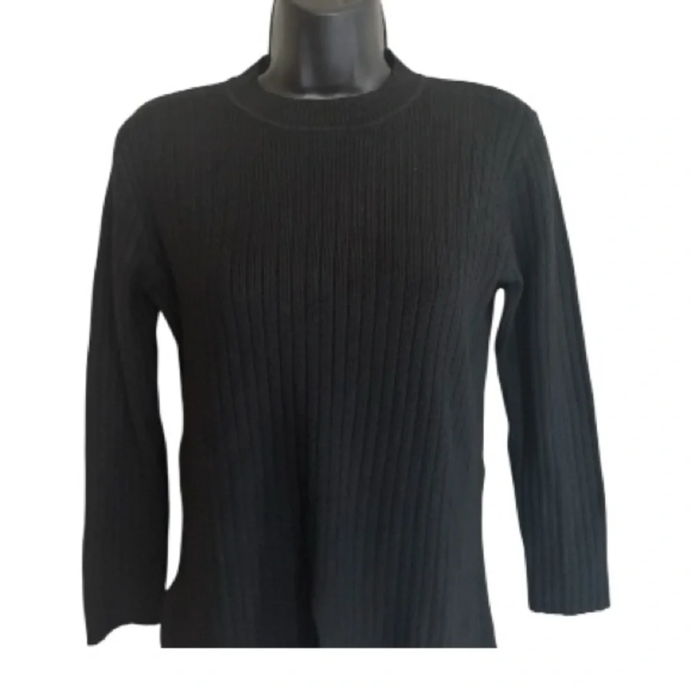 NWT Muche Muchette Black Ribbed Long Sleeve Tunic One Size